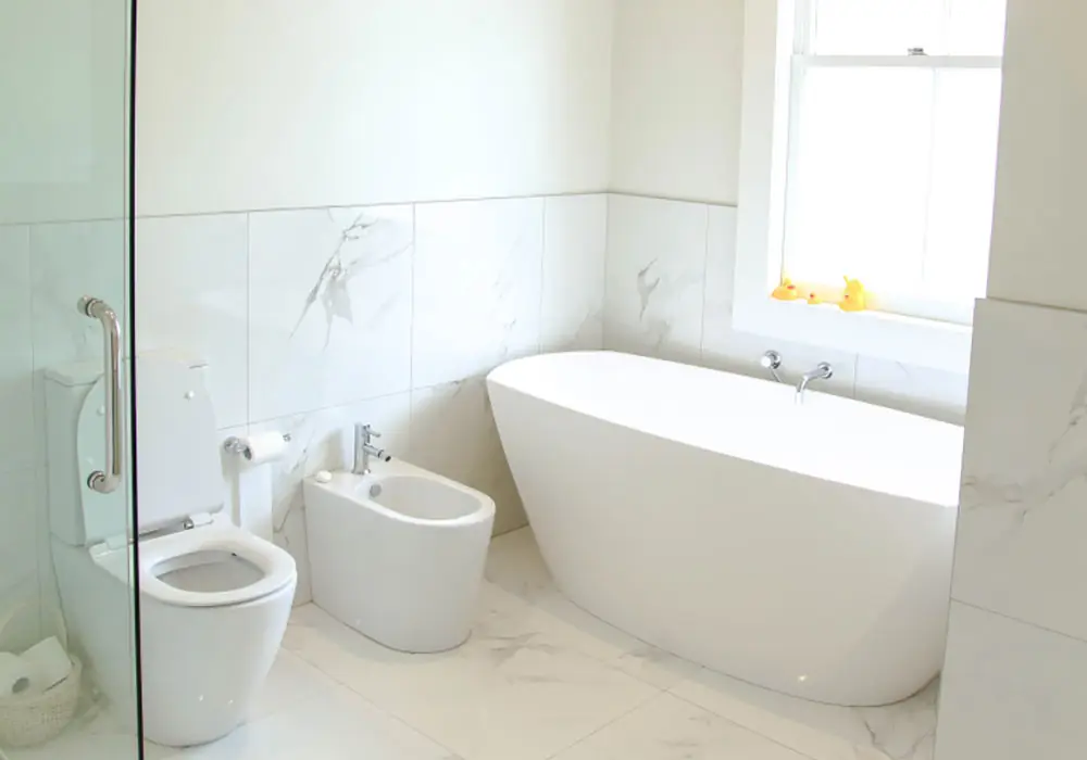 Remuera bathroom after renovation with freestanding bath